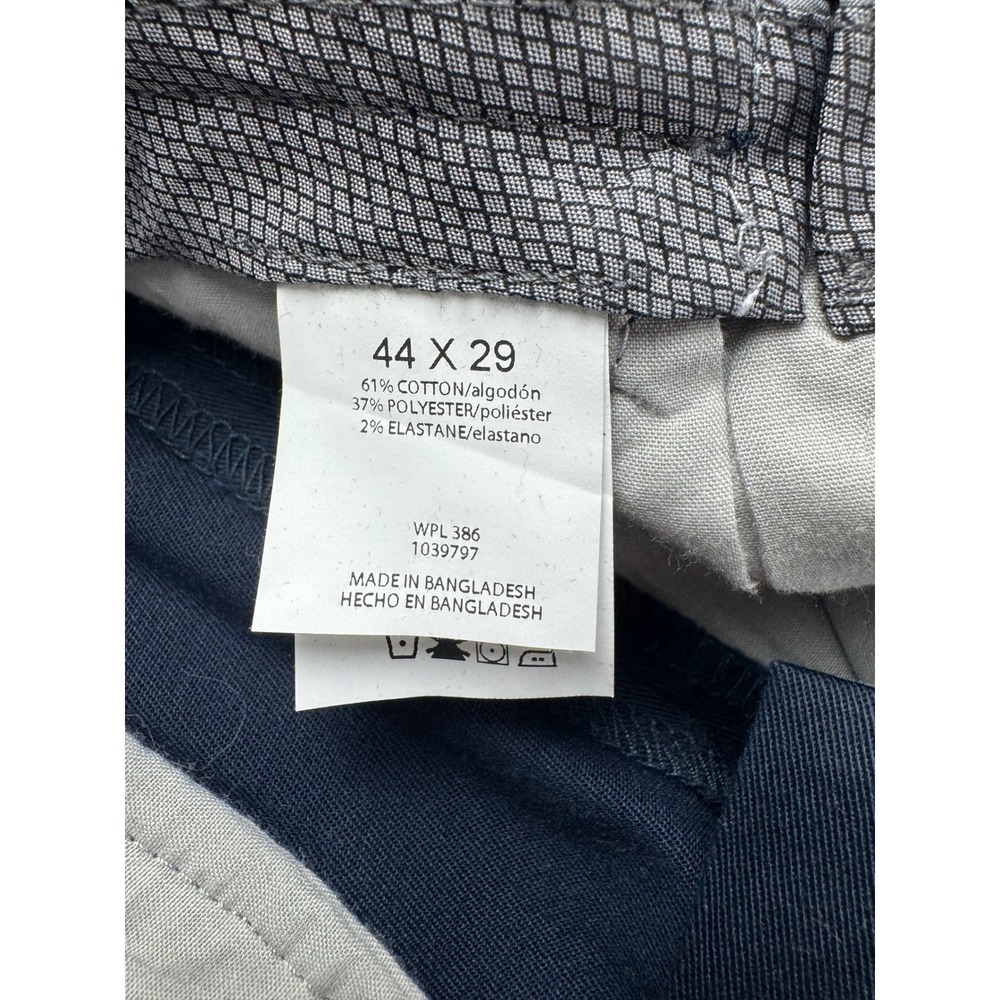 Haggar Iron Free Premium Khaki Classic Fit Navy Stretch Twill Pants 44x29 - Picture 6 of 16